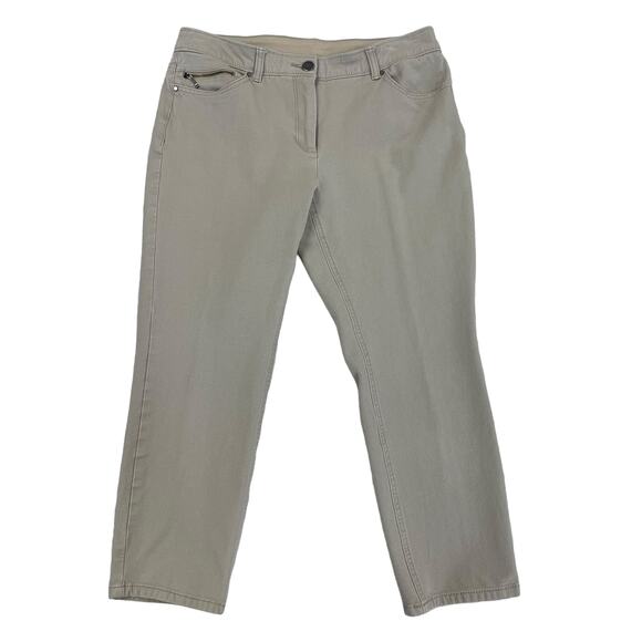 Chico's So Slimming Beige Skinny Capri Pant Womens 8 Petite AS IS - Picture 1 of 8